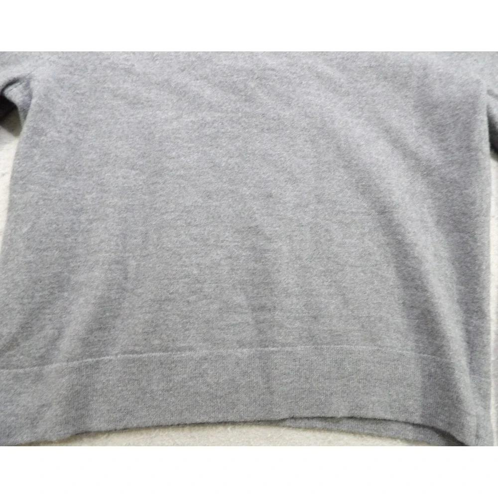 Banana Republic Sweater Men L Gray Italian Merino Wool Mockneck Knit 1/4 Zip Top